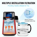 SucceBuy Wasserdestilliergerät 4L 1.05 Gallonen Reinwasser-Filter für zu Hause Arbeitsplatte 750W Destilliertes Wasserbereiter Edelstahl