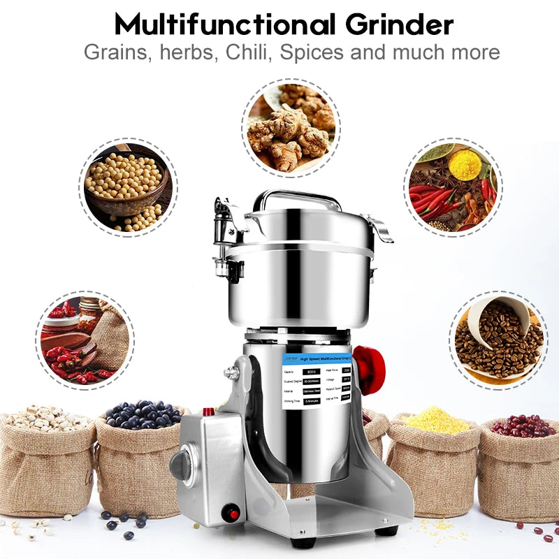 800G 3000W Herb Grinder Coffee Machine Grain Spices Mill Medicine Wheat Mixer Dry Food Grinder