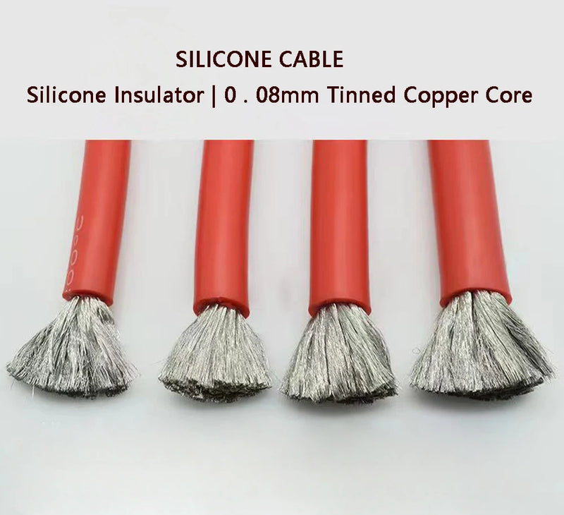 1M Heat-resistant Super Soft Silicone Cable 24 22 20 18 16 14 12 10 8 6 4 2 0 AWG Car Battery Flexible Tin-plated Copper Wire