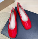 Lady Simple Plain Big Square Toe Flats Patent Leather Mirror Dough Shoes Green White 48 47 48 45 29cm Slip-on New Arrivals 2024