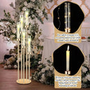 4PCS 46"Tall Metal Floor Candlestick Holder With 24 PCS LED Candles For Wedding Pary Birthday Centerpieces