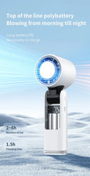4000mAh Rechargeable Handheld Turbo Fan 199 Gear Wind Speed Semiconductor Refrigeration Cooling Fan Portable Personal Fan