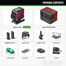 YEVOLT YVGLL4XS12T Series Green Laser Level 3-Plane 12-Line Self-leveling 360 3D Horizontal & Vertical Power Measuring Tools