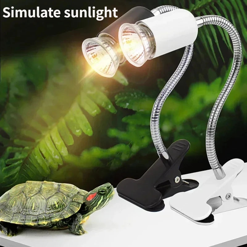 50W Halogen Bulb Included Reptile Heat Lamp Adjustable Gooseneck Aquarium Tank Heating Lamps for Tortoise Lizard Snake Terrarium