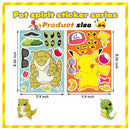 6/12Sheets Pokemon Children Puzzle Anime Stickers Make-a-Face Assemble Funny Cartoon Decal Assemble Jigsaw Children Boy Toy Gift