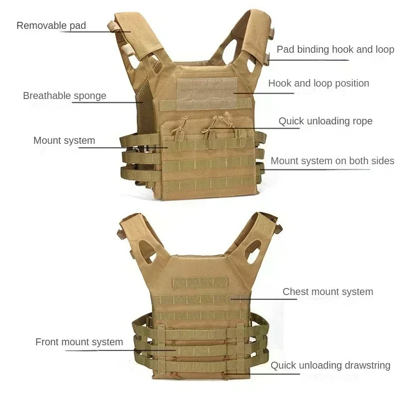 Tactical Vest Army Outdoor Body Armor Molle Plate Carrier Lightweight JPC Hunting Vest CS Game Camo Jungle Security Equipment