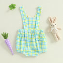 Easter Bunny Jumpsuit with Floral Embroidery and Ruffle Trim for Infant Girls and Boys - Adorable Spring Romper for Babies