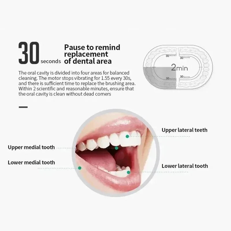 Xiaomi Six Speed Mode Electric Ultrasonic Toothbrush Home Soft Hair Waterproof USB Charge Tooth Cleaner Automatic Couple Set New