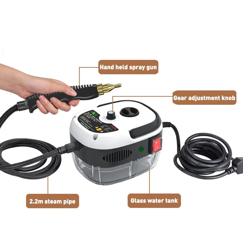 Steam Cleaner 2500W High Pressure Steam Cleaner Handheld High Temperature Steam Cleaner For Home Kitchen Bathroom Car Cleaning