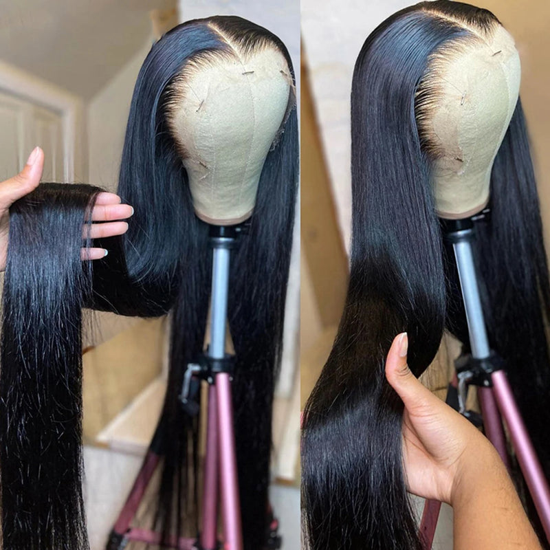 40 Inch Straight Lace Front Human Hair Wigs 200% Bone Straight 13x6 HD Lace Frontal Wig 100% Raw Human Hair Wigs for Women