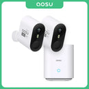 AOSU 3MP Wireless Camera System 2 Cam Wiress Kit 5200mAh Battery Color Night Vision Two-way Audio CCTV Camera Set