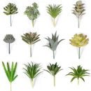 12 künstliche Sukkulenten, grün, künstliche Sukkulenten, Hausgarten, kleines Bonsai-Dekor, Blumen, Desktop-Tisch, künstliche Pflanzen