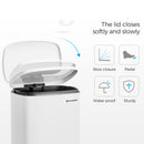 Poubelle de Cuisine 50L à Pédale, avec Seau Intérieur en Plastique, Couvercle, Fermeture Douce, Anti-odeur, Blanc
