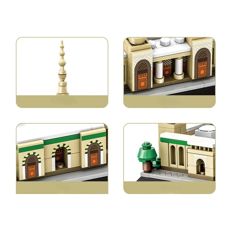 594PCS Prophet's Mosque Building Blocks Model  Architecture Classic Model Small Particle Bricks Gift for Kids and Adults Gifts