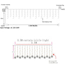 4M Christmas Light Led Snowflake Curtain Icicle Fairy String  Outdoor Garland for Home Party Garden New Year Decoration