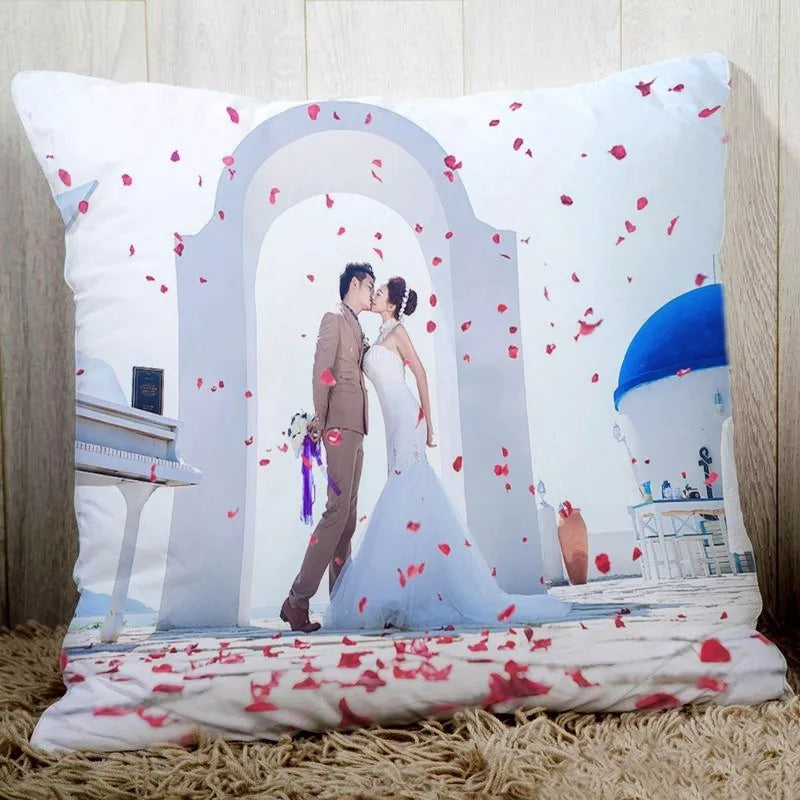 Custom Cushion Cover With Your Wedding Pictures Text Logo Images 18" Personalized Pillow Case For Sofa Bed Chair 30x50cm 50x70cm