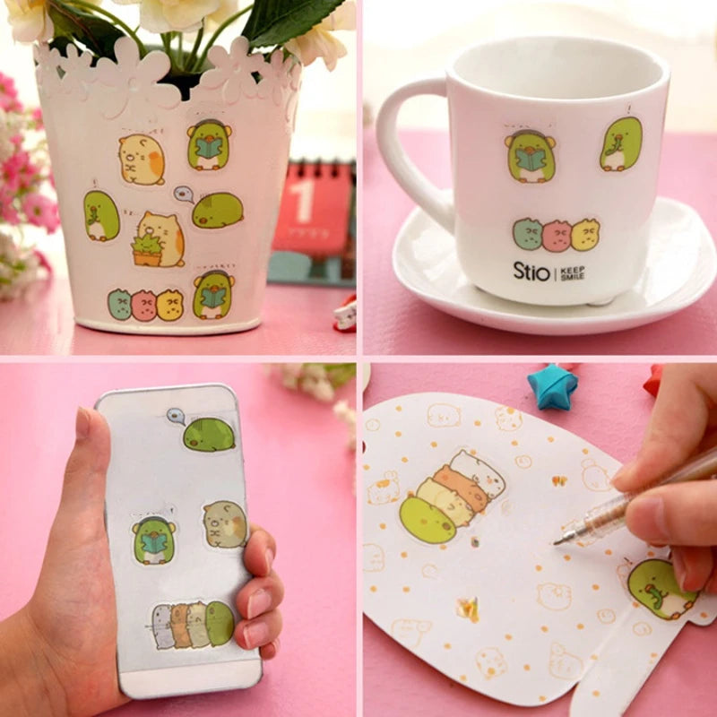 Kawaii Japanese Anime Cartoon Sumikko Gurashi PVC Transparent Stickers Pack Scrapbooking Diy Diary Stationery Sticker