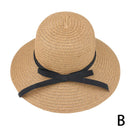 Summer Straw Hat Big Wide Brim Foldable Beach Sun Hat Straw Floppy Sun Block UV Protection Hat Ladies Outdoor Travel Straw Hat