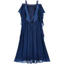 The Hollow Eve | Cold-Shoulder Gothic Dress with Butterfly Sleeve