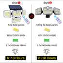 20w Super Bright Solar Lights 122/333led IP65 Waterproof Outdoor Indoor Solar Lamp With Adjustable Head Wide Lighting Angle