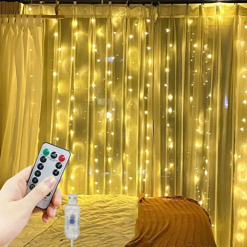 LED 8 Mode Christmas Light USB Curtain String Light Holiday Decor 3M 4M 6M Fairy Light Garland Wedding Party Birthday Decoration