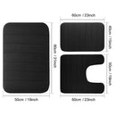 Black Memory Foam Bath Mat Soft Comfortable Super Water Absorption Non-Slip Thick Machine Washable Easy to Dry Home Floor Rug