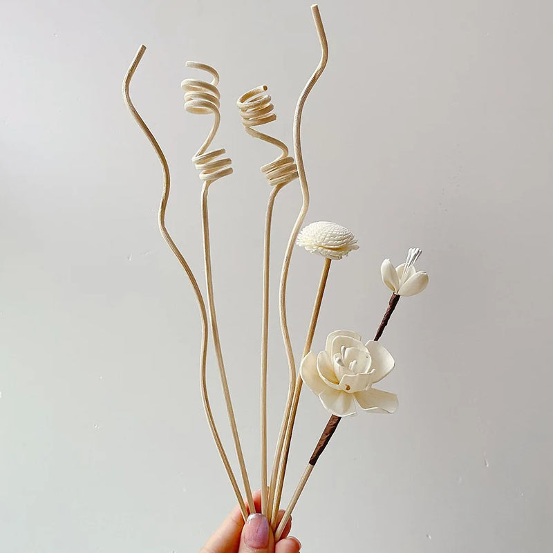 6PCS Flower Fragrance Stick Fireless Aromatherapy Rattan Sticks Fragrance Diffuser DIY Home Decor