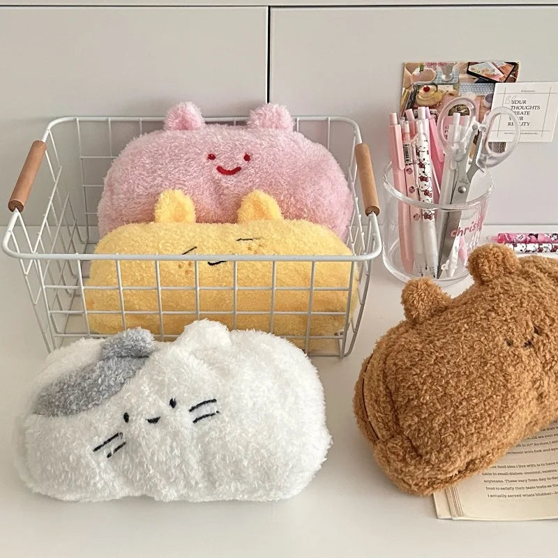 Original Plush Pen Bag Cute Ins Multi Functional Large Capacity Storage Bag Student Stationery Bag Pencil Bag  School