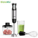 BioloMix 1000W 4-in-1 Immersion Hand Stick Blender Mixer Vegetable Meat Grinder 500ml Chopper Whisk 600ml Smoothie Cup