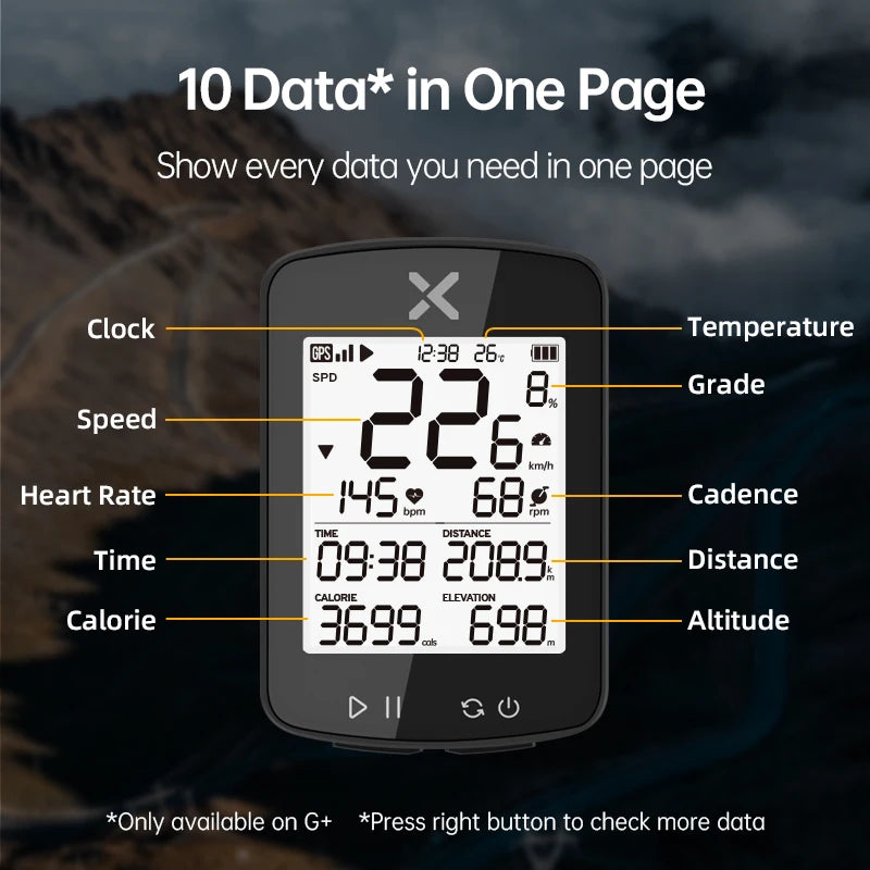XOSS G2 Plus Bike Computer Wireless GPS Cycling Speedometer Waterproof ANT+ Cadence Speed Smart Bicycle Odometer Roadbike MTB