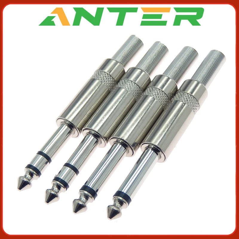 5PCS 6.3MM Mono/Stereo AUDIO jack plug male connector Welding line HeadPhone stereo 1/4" 6.35mm 6.3 6.35