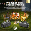 W-KING BT261-2 Portable Bluetooth 80W Wireless Speaker, IPX6 Waterproof Loud with Bass Boost, Stereo Pairing, Reverse Charging