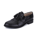 Flats Casual Shoes Women's Spring Autumn Genuine Leather Color Matching Tassel Loafers Oxford Shoes For Women Custom Shoes