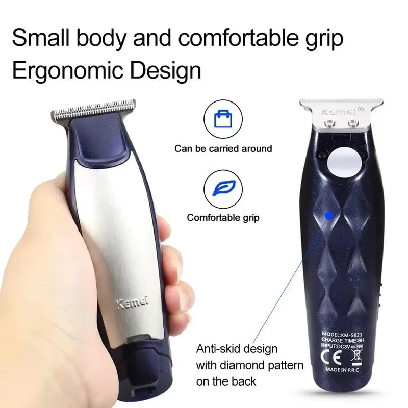 Kemei KM-5021 Electric Hair Clipper Professional Hair Cutting Kit USB Cable Rechargeable Bald Head Men's Hair Trimmer Machine