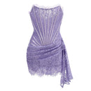 The Lace Hour | Strapless Lace-Panel Sheath Mini Dress