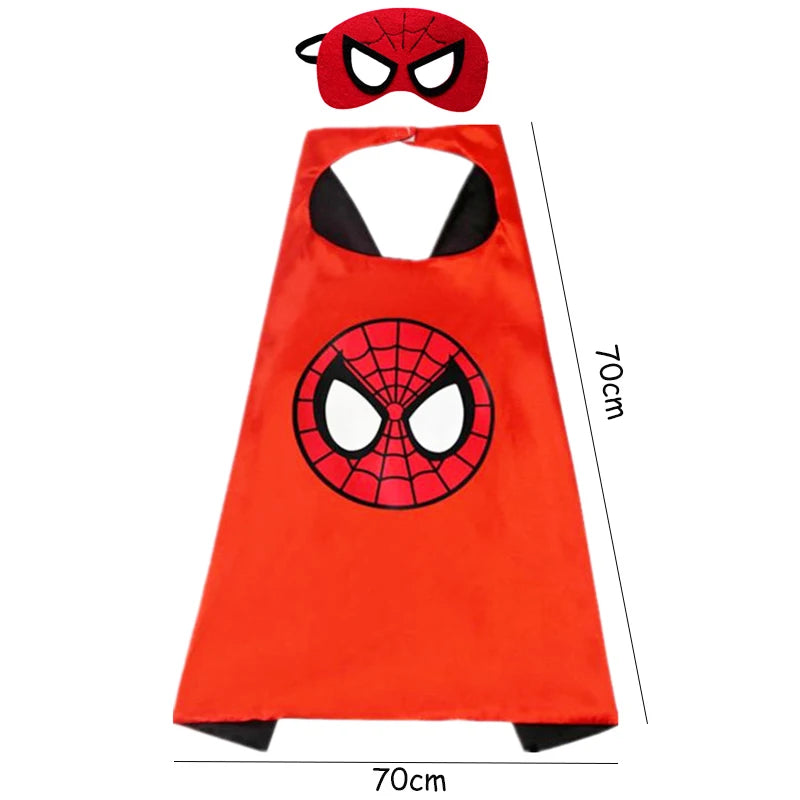 Cartoon Theme Children Birthday Party Super Hero Spiderman Cloak Mask Kids Toys Cosplay Costume Christmas Halloween Decorations