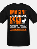 Hunter Deer Graphic Tee - Funny Short Sleeve T-Shirt for Hunters - Perfect Gift for Deer Hunting Enthusiasts - Black Collection