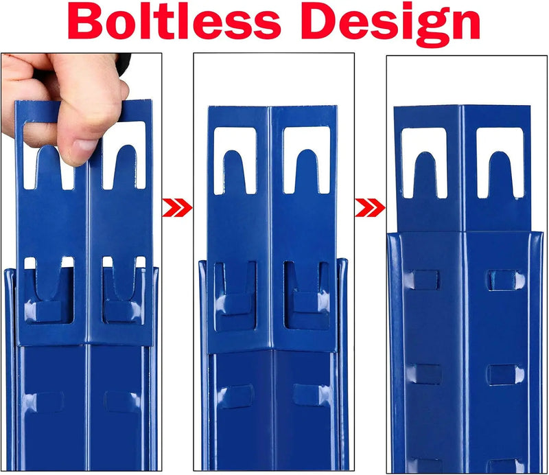 5 Tier Garage Shelves Metal Storage Shelves Rack,Heavy-Duty Shelving Units,Boltless Assembly for Warehouse Office,875kg Capacity