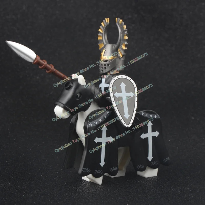 Medieval Knight Stormwind City Guard Reloaded Golden Horse Silver Horse Action Figures Building Blocks Accessories Toys DT8902