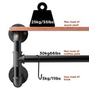 Industrial Wall-Mounted Pipe Clothing Rack with Wooden Shelf