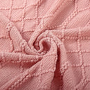 Inyahome Grob gestrickte Überwurfdecken für Couch und Bett, weiche, gemütliche Strickdecken mit Quaste, warme gewebte Landhausdecken, Rosa