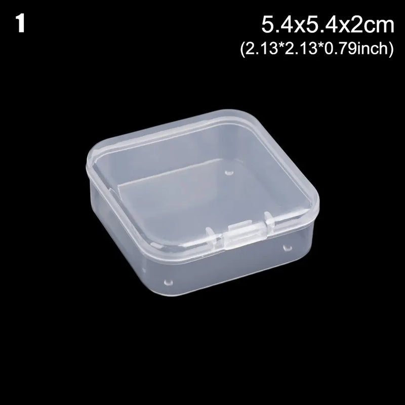 8Styles Plastic Storage Box Small Square Clear Black Box For Jewelry Diamond Embroidery Craft Bead Pill Home Storage Supply