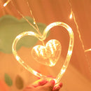 LED Fairy String Lights Heart Shaped Curtain Hanging Light Christmas Garland Outdoor for Party Home Wedding New Year Decor