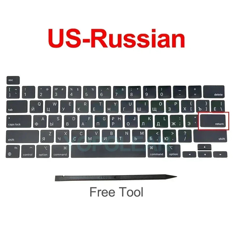 New Laptop A2338 Keycap Keys key Cap Keyboard Russian RU US UK French Spain Germany Italy For Macbook Pro Retina 13" M1 M2