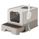 Feandrea Hidden Cat Litter Box, Cat Litter Tray with Hood, Slide-Out Tray, Scoop, Brush, Spacious for Large Cats