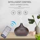 500ml Air Humidifier Aromatherapy Essential Oil Diffuser Wood Grain Ultrasonic Remote Control 7 Color Lights For Home Bedroom