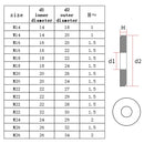20pcs M6-M26 Aluminum Washers Gasket Flat Metal Washer Gasket Plug Oil Sealing Rings Gaskets Fastener 10x14x1mm