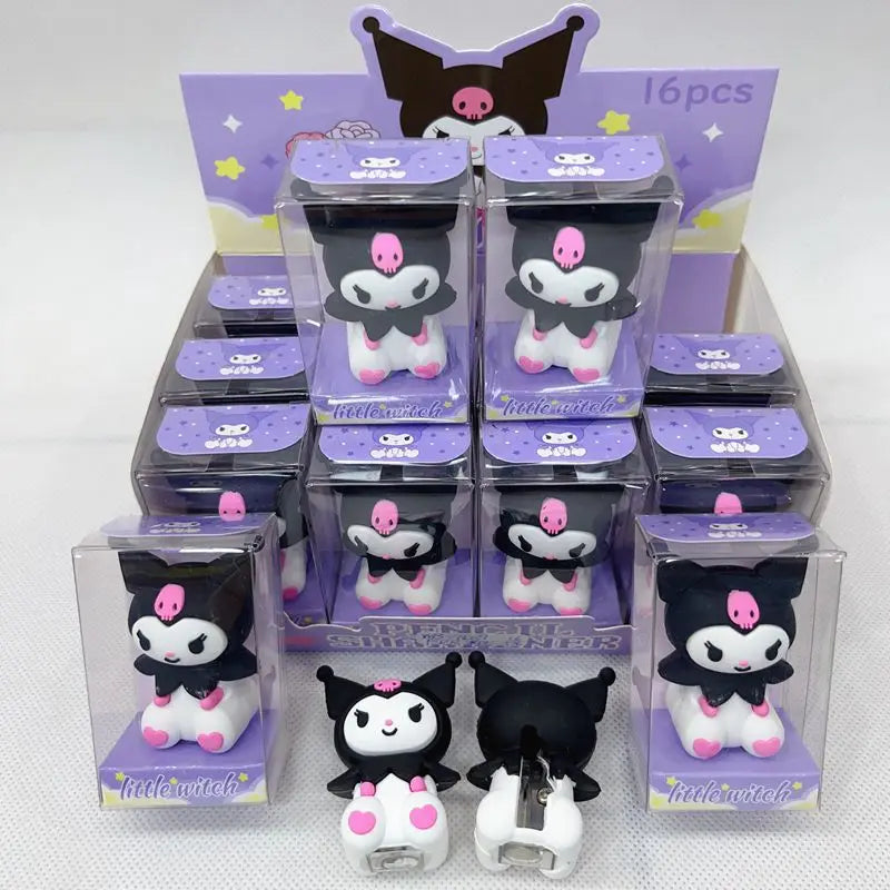 Sanrio Hello Kitty Kuromi Melody Pencil Sharpener Eraser 8/16pcs Creative Cartoon Kawaii Stationery Cute Students School Supply