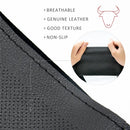 14.5" to 15" Steering Wheel Cover with Needle Thread DIY Hand Stitching Genuine Cowhide Leather Punched Breathable Car Styling