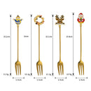 Stainless steel Christmas dessert spoon fork creative cartoon lovely afternoon tea coffee spoon fork spoon dinner set cutlery